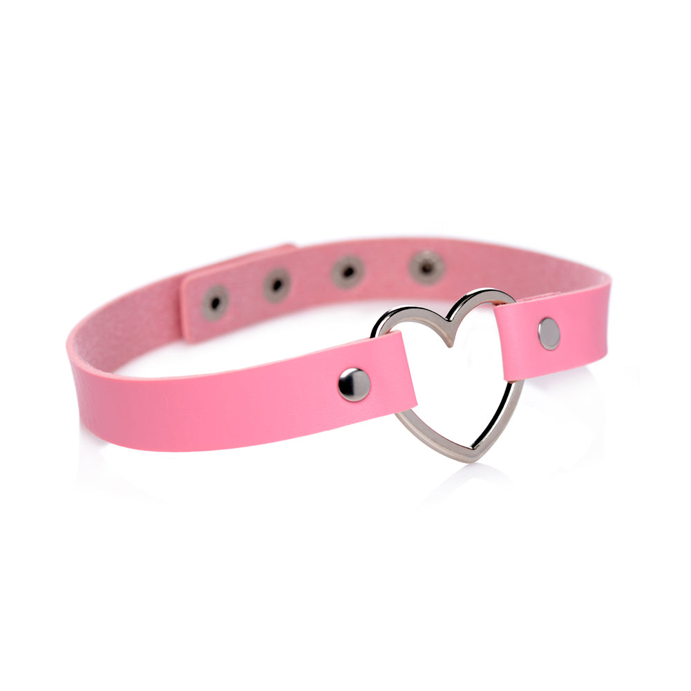 Master Series Heart Choker Necklace Pink | 848518034519 | Available at EroticWarehouse.com