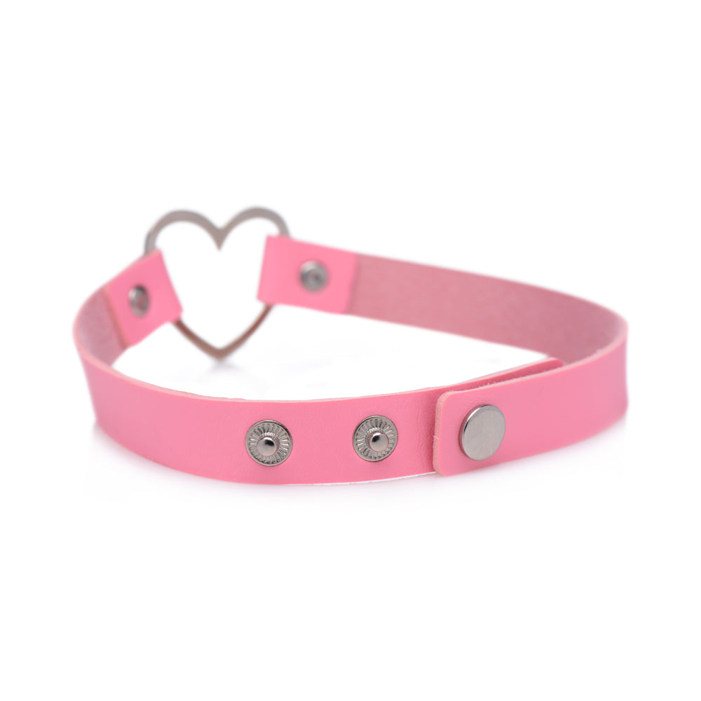 Master Series Heart Choker Necklace Pink | 848518034519 | Available at EroticWarehouse.com