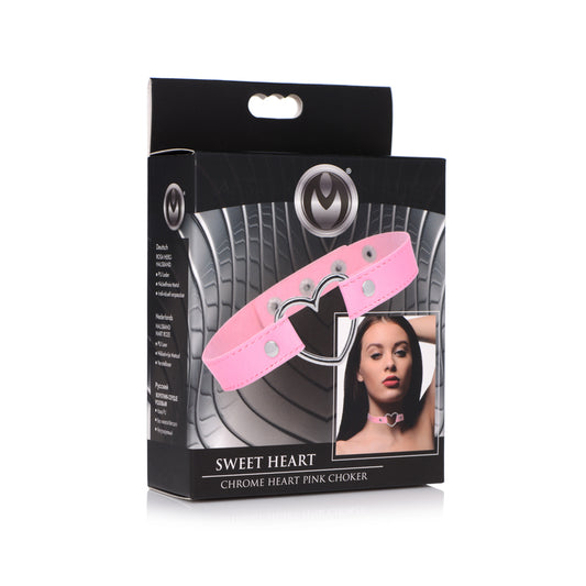 Master Series Heart Choker Necklace Pink | 848518034519 | Available at EroticWarehouse.com