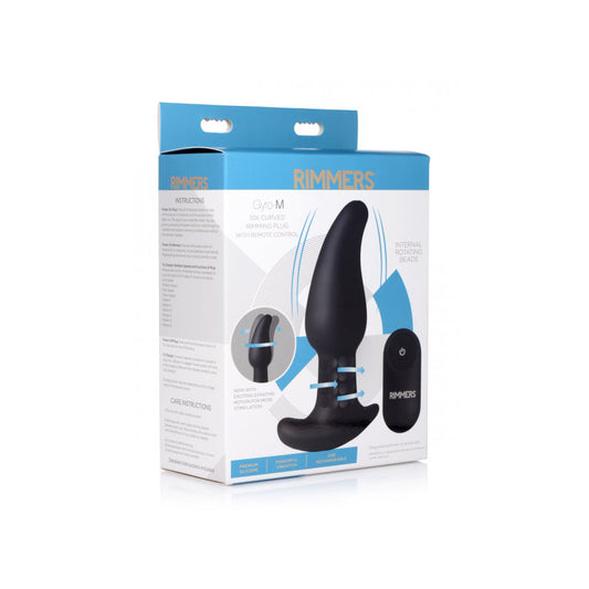 Rimmers Gyro-M 10X Curved Rimming Plug With Remote Control | 848518034878 | Available at EroticWarehouse.com