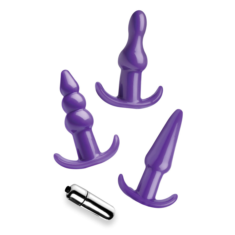 Frisky Thrill Trio Anal Plug Set Purple | 848518035059 | Available at EroticWarehouse.com