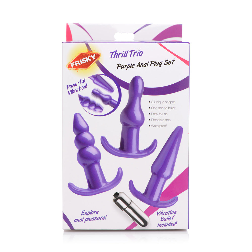 Frisky Thrill Trio Anal Plug Set Purple | 848518035059 | Available at EroticWarehouse.com