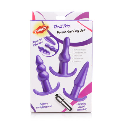 Frisky Thrill Trio Anal Plug Set Purple | 848518035059 | Available at EroticWarehouse.com