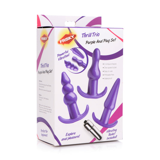 Frisky Thrill Trio Anal Plug Set Purple | 848518035059 | Available at EroticWarehouse.com