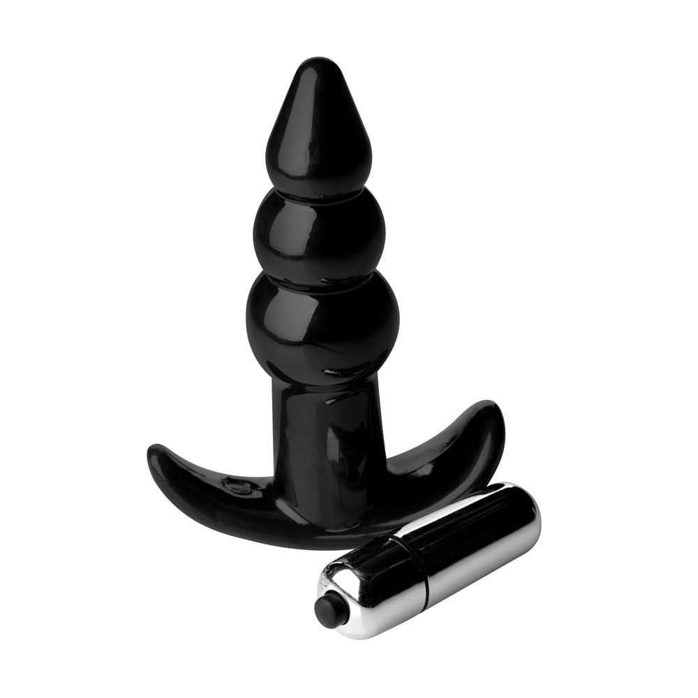 Frisky Bubbling Noir Ribbed Anal Plug | 848518035134 | Available at EroticWarehouse.com