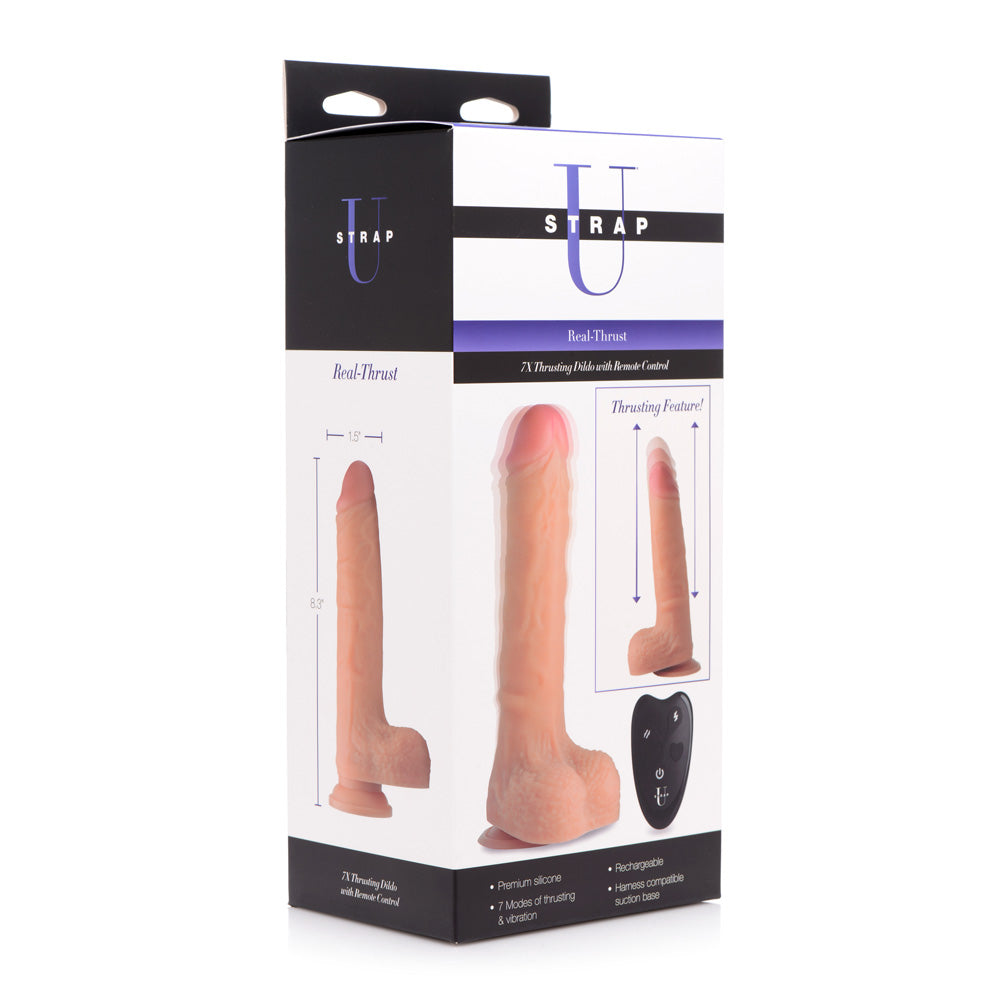 Strap U Real Thrust Thrusting And Vibrating Silicone Dildo | 848518035189 | Available at EroticWarehouse.com