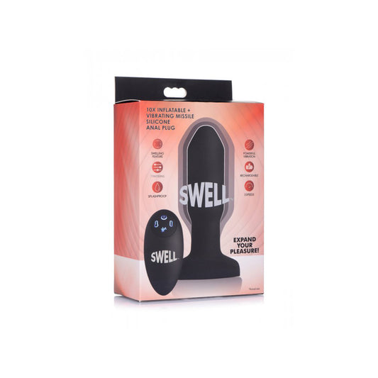 Swell Worlds First Remote Control Inflatable 10X Vibrating Missile Silicone Anal Plug | 848518035264 | Available at EroticWarehouse.com