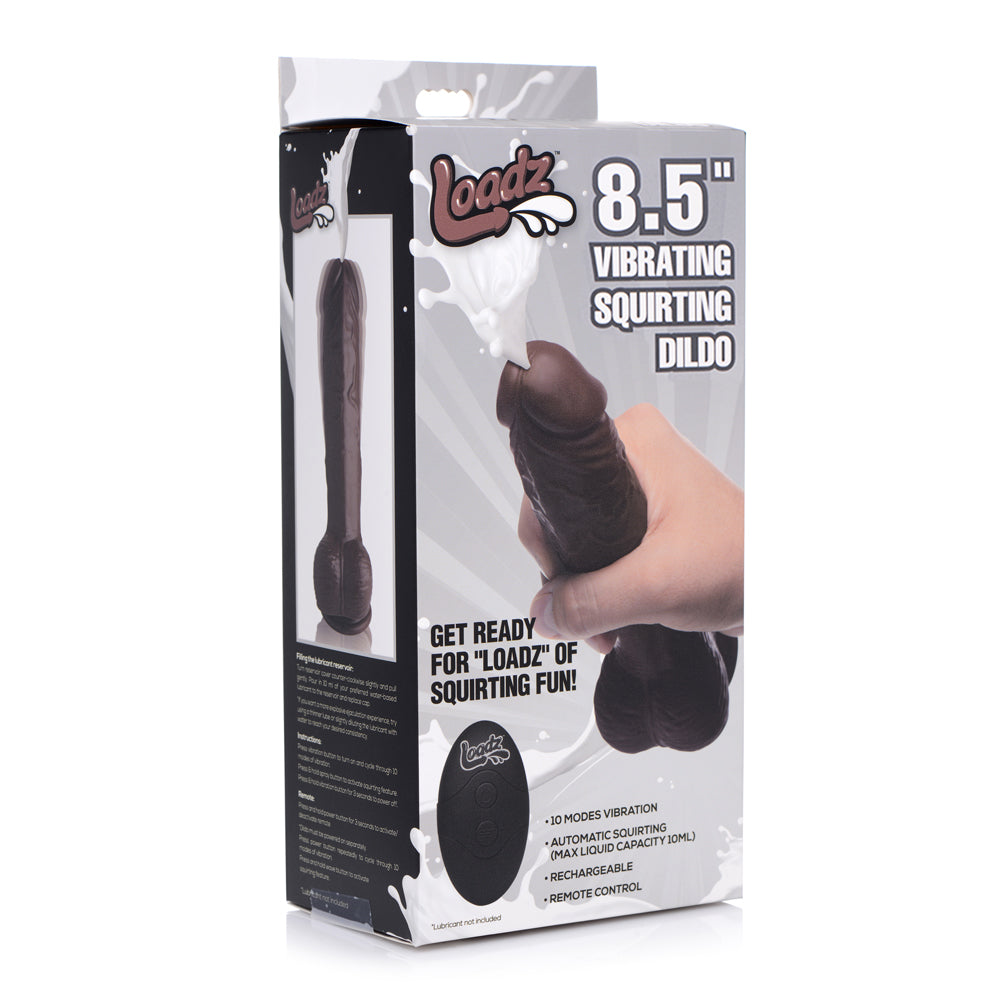 Loadz 8.5" Squirting Dildo Dark | 848518035349 | Available at EroticWarehouse.com