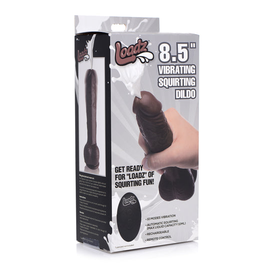 Loadz 8.5" Squirting Dildo Dark | 848518035349 | Available at EroticWarehouse.com