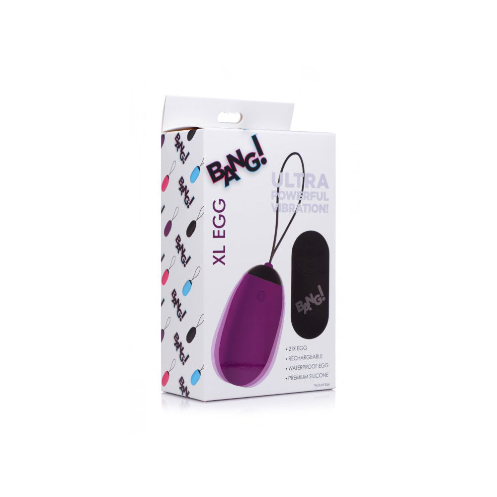 Bang! XL Vibrating Egg Purple | 848518035592 | Available at EroticWarehouse.com