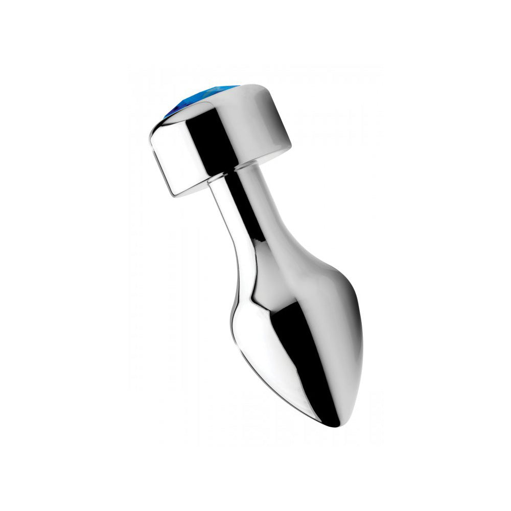 Booty Sparks Blue Gem Weighted Anal Plug Large | 848518036209 | Available at EroticWarehouse.com