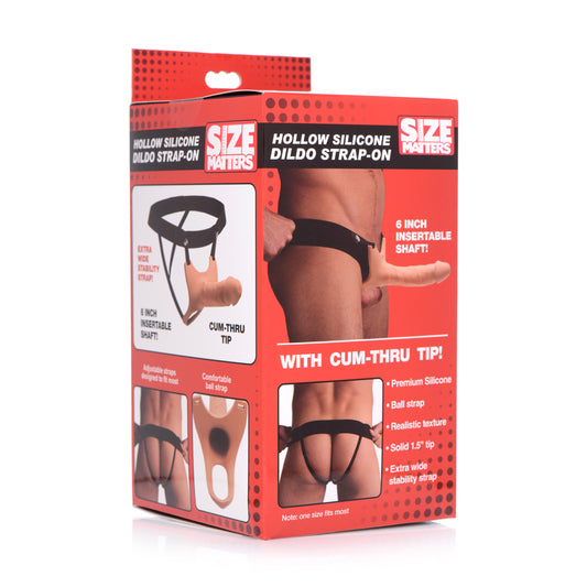 Size Matters Hollow Silicone Dildo Strap-On Flesh | 848518036476 | Available at EroticWarehouse.com