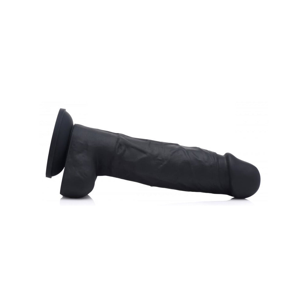 Strap U Power Pecker 7" Silicone Dildo With Balls Black | 848518036537 | Available at EroticWarehouse.com