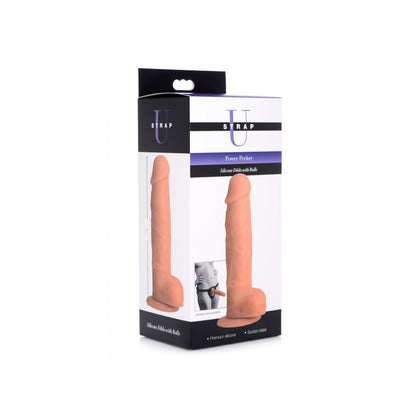 Strap U Power Pecker 7" Silicone Dildo With Balls Flesh | 848518036544 | Available at EroticWarehouse.com
