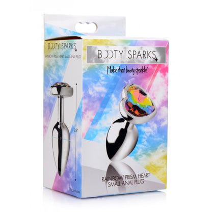Booty Sparks Rainbow Prism Heart Anal Plug Small | 848518036605 | Available at EroticWarehouse.com