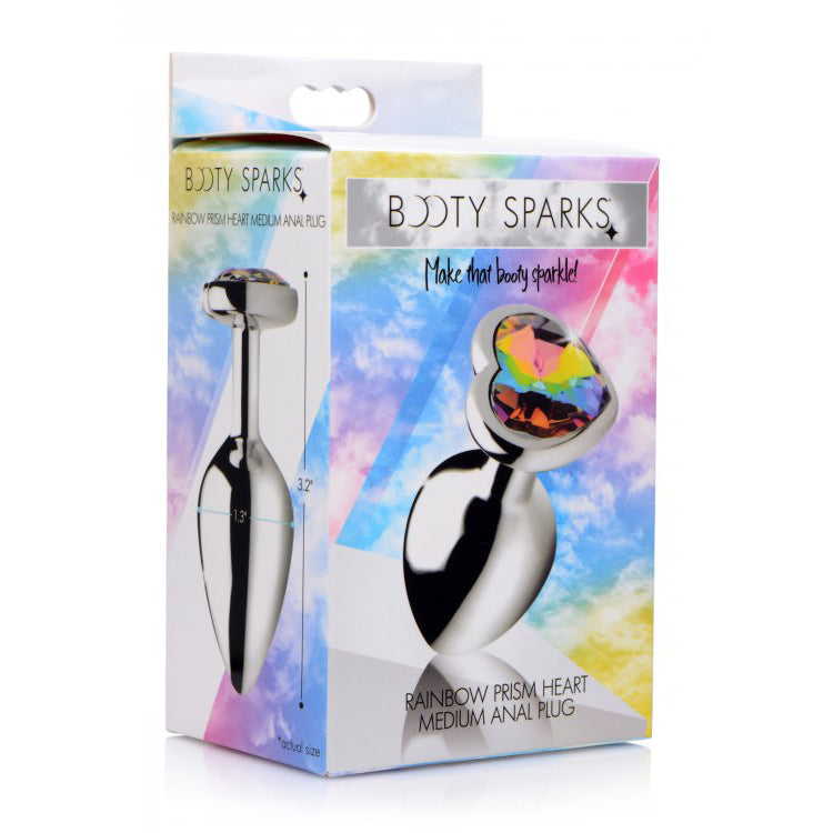Booty Sparks Rainbow Prism Heart Anal Plug Medium | 848518036612 | Available at EroticWarehouse.com