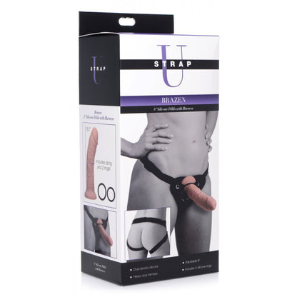 Strap U Brazen 8'' Silicone Dildo With Harness | 848518037299 | Available at EroticWarehouse.com
