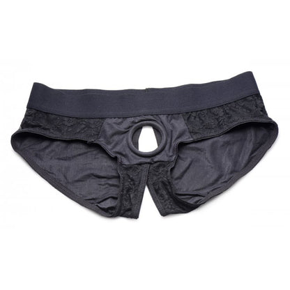 Strap U Lace Envy Pegging Set Black/Black | 848518037541 | Available at EroticWarehouse.com