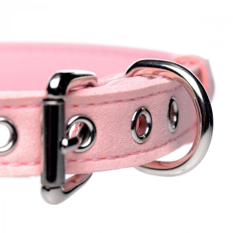 Master Series Golden Kitty Cat Bell Collar Pink/Silver | 848518037589 | Available at EroticWarehouse.com