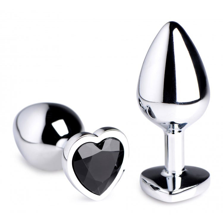 Booty Sparks Black Heart Gem Medium Anal Plug | 848518037961 | Available at EroticWarehouse.com