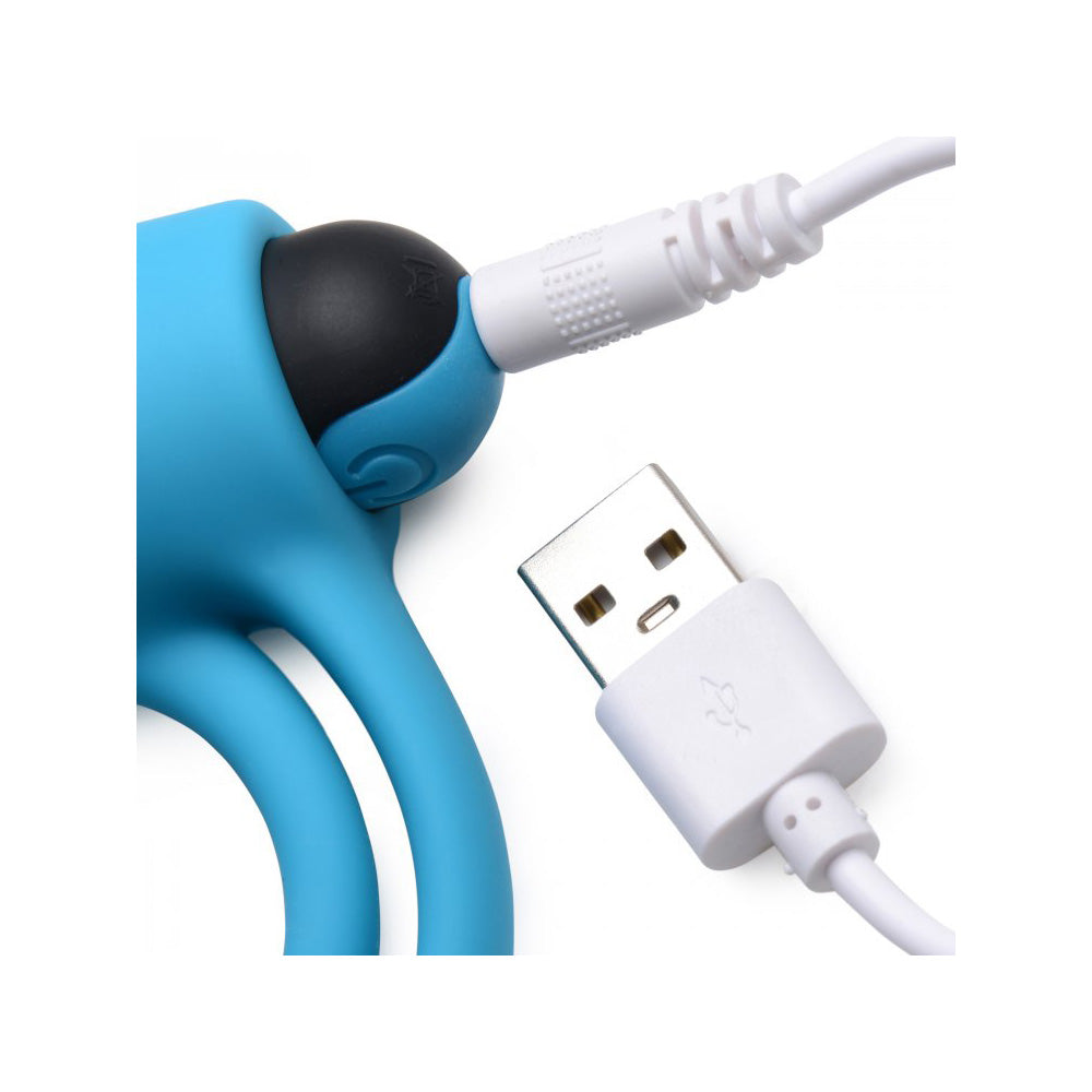 Bang! Silicone Cock Ring & Bullet W/ Remote Control Blue | 848518039835 | Available at EroticWarehouse.com