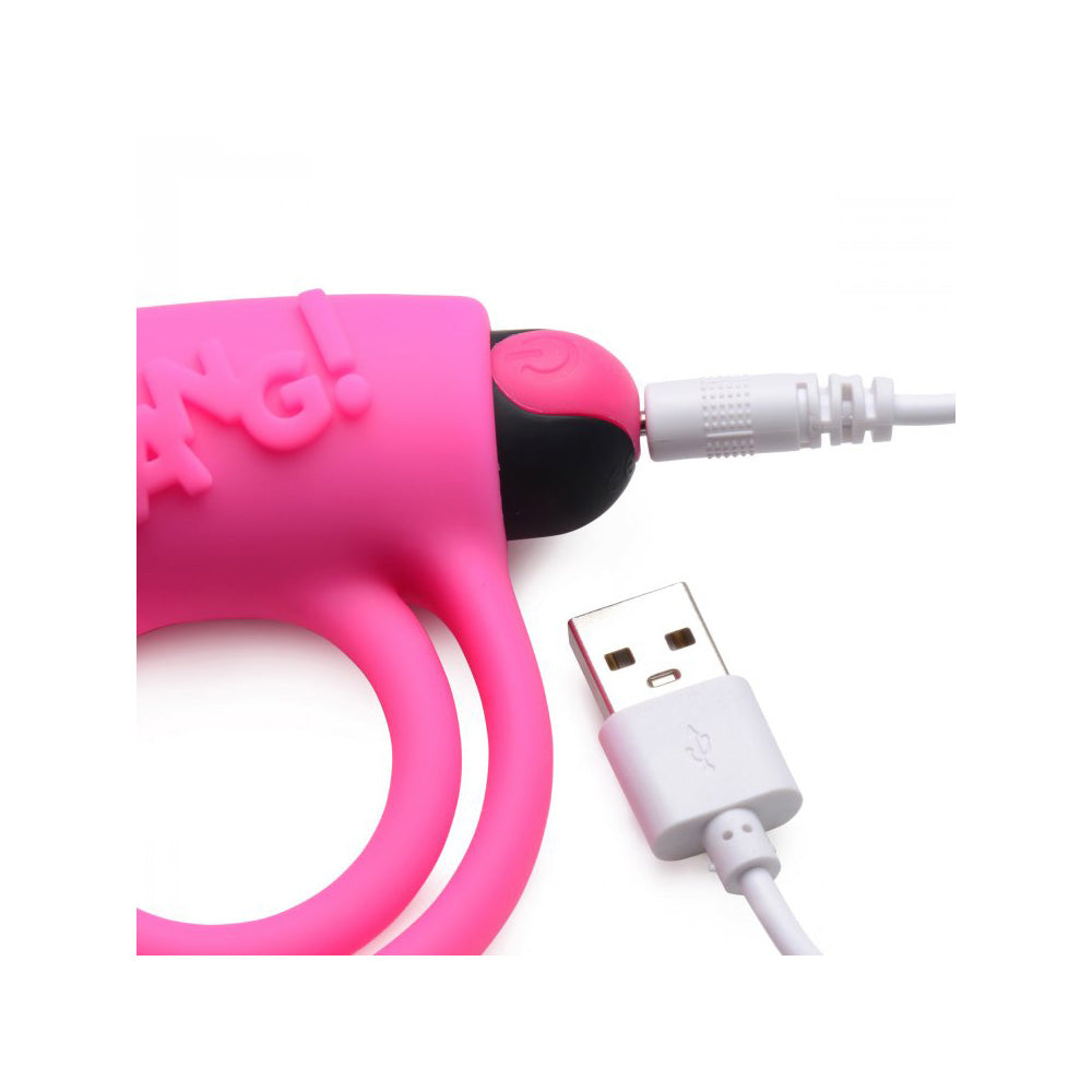 Bang! Silicone Cock Ring & Bullet W/ Remote Control Pink | 848518039842 | Available at EroticWarehouse.com