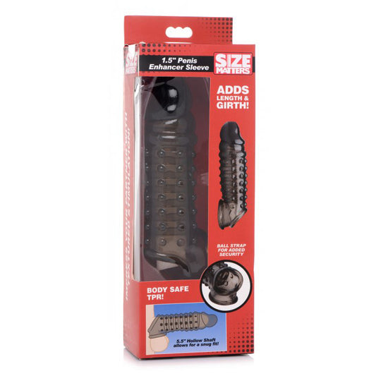 Size Matters 1.5" Penis Enhancer Sleeve Smoke | 848518039927 | Available at EroticWarehouse.com