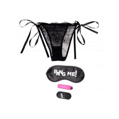 Bang! Power Panty Lace Panties, Bullet, & Blindfold Kit Pink | 848518039958 | Available at EroticWarehouse.com