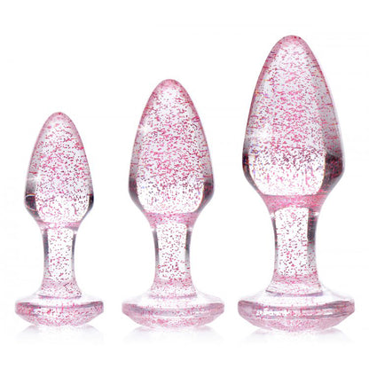 Booty Sparks Glitter Gem Anal Plug Set Pink | 848518040015 | Available at EroticWarehouse.com