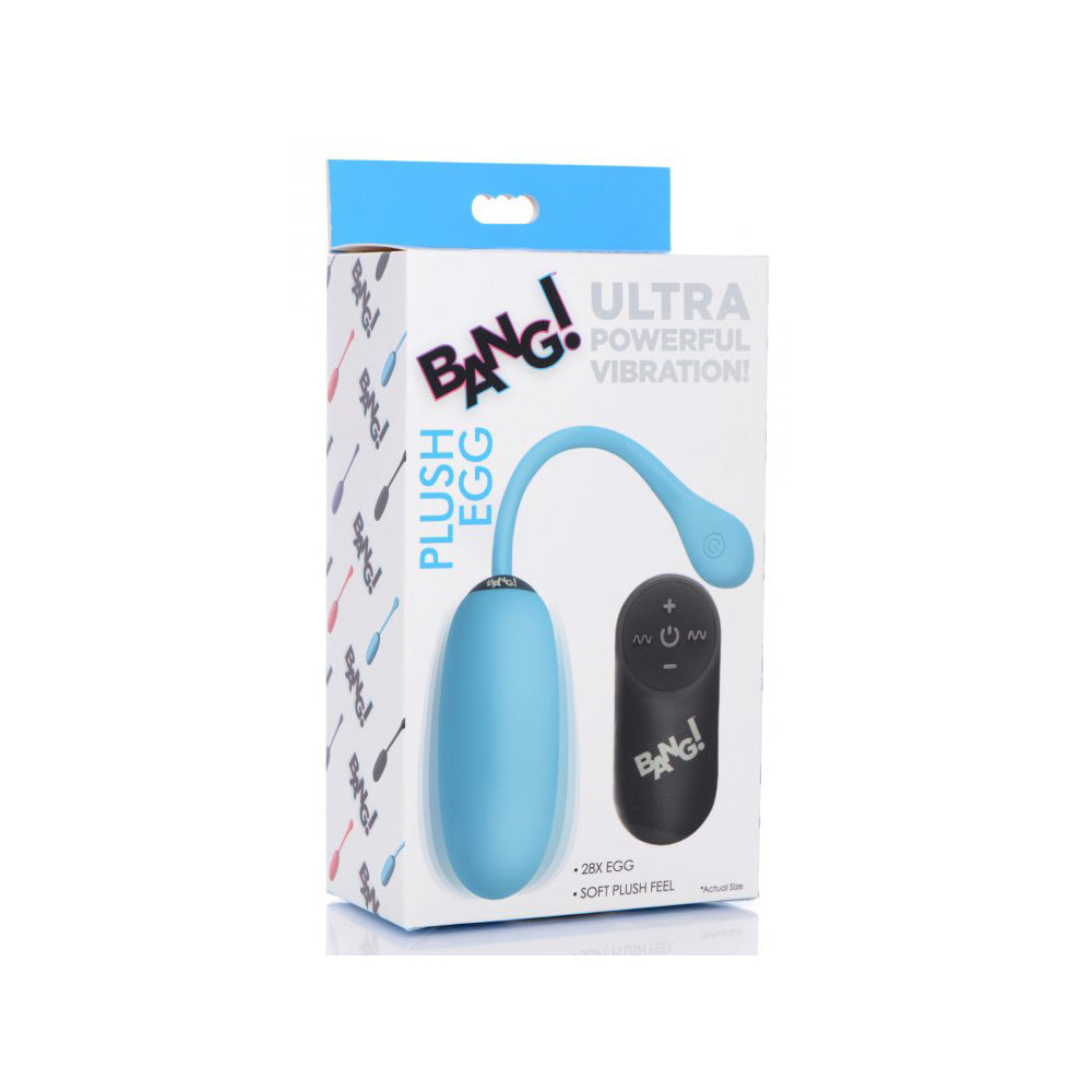 Bang! 28X Plush Egg & Remote Control Blue | 848518040091 | Available at EroticWarehouse.com