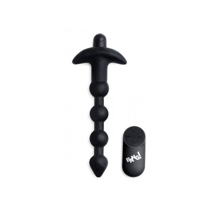 Bang! Vibrating Silicone Anal Beads & Remote Control Black | 848518041821 | Available at EroticWarehouse.com
