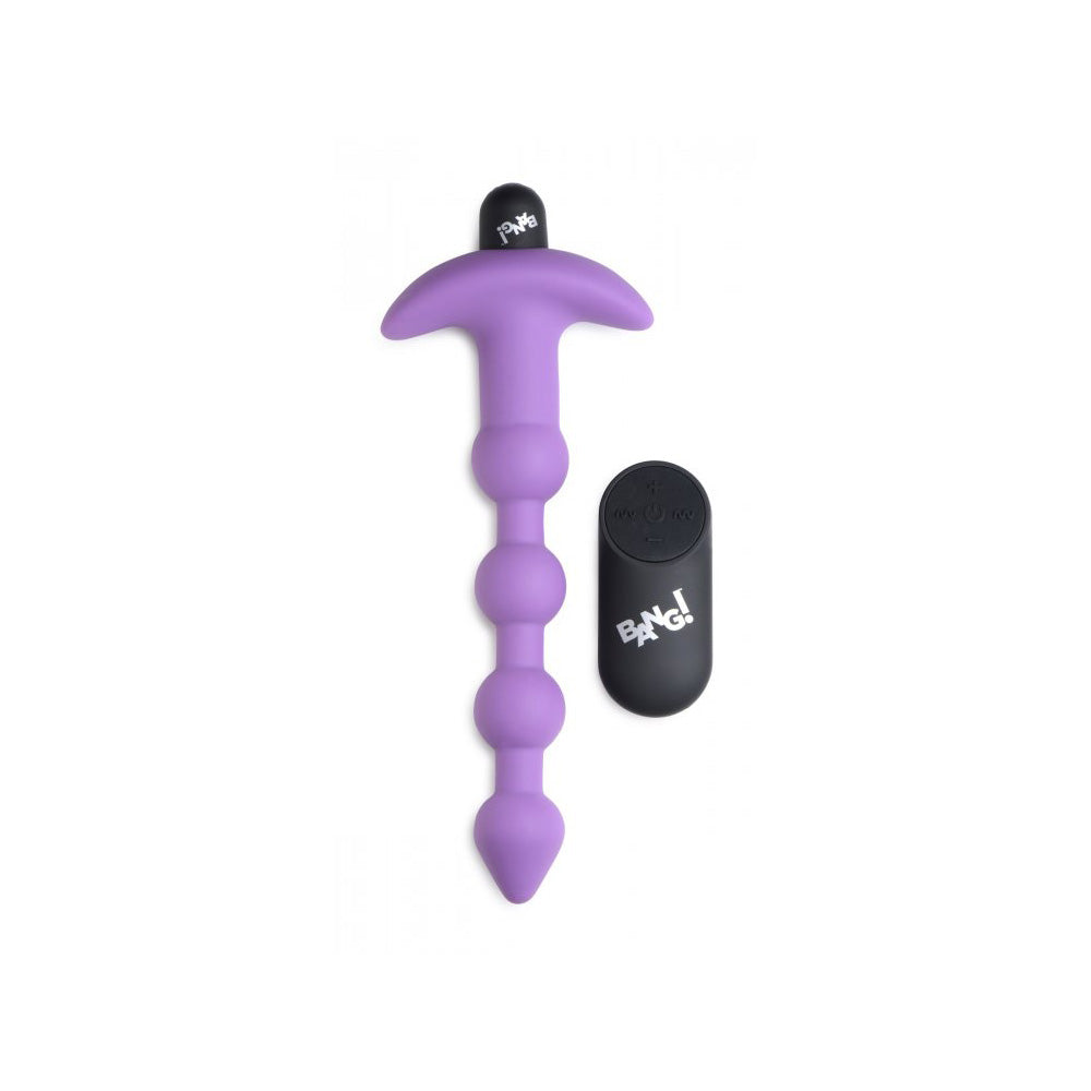 Bang! Vibrating Silicone Anal Beads & Remote Control Purple | 848518041852 | Available at EroticWarehouse.com