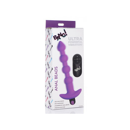Bang! Vibrating Silicone Anal Beads & Remote Control Purple | 848518041852 | Available at EroticWarehouse.com