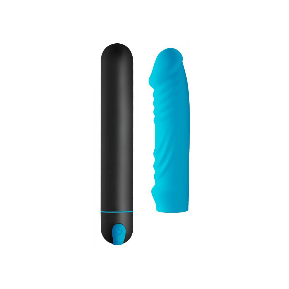 Bang! Xl Bullet & Ribbed Silicone Sleeve Blue | 848518042156 | Available at EroticWarehouse.com