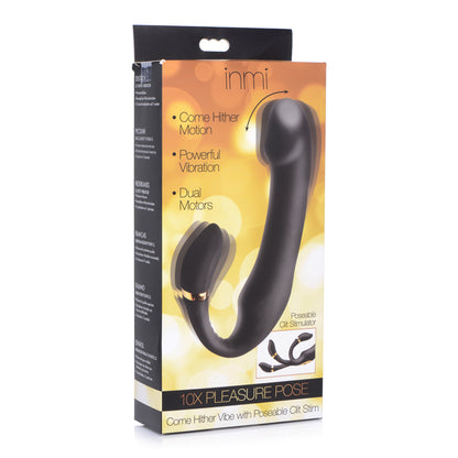 Inmi 10X Pleasure Pose Come Hither Silicone Vibrator With Poseable Clit Stimulator | 848518042200 | Available at EroticWarehouse.com