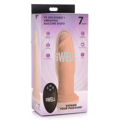 Swell 7X Inflatable And Vibrating Remote Control Silicone Dildo 7" | 848518042309 | Available at EroticWarehouse.com