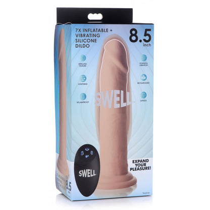 Swell 7X Inflatable And Vibrating Remote Control Silicone Dildo 8.5" | 848518042316 | Available at EroticWarehouse.com