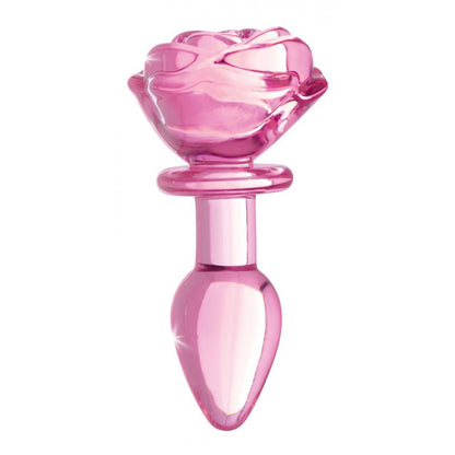 Booty Sparks Pink Rose Glass Small Anal Plug | 848518042385 | Available at EroticWarehouse.com