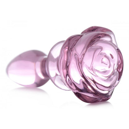 Booty Sparks Pink Rose Glass Small Anal Plug | 848518042385 | Available at EroticWarehouse.com
