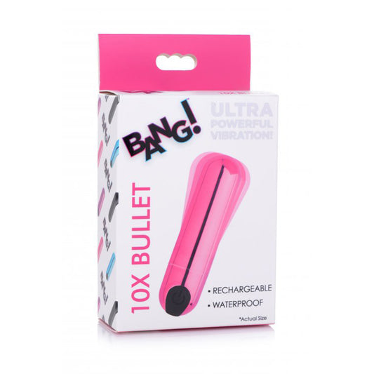 Bang! 10X Rechargeable Vibrating Metallic Bullet Pink | 848518042538 | Available at EroticWarehouse.com