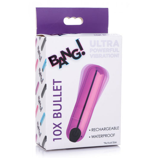 Bang! 10X Rechargeable Vibrating Metallic Bullet Purple | 848518042545 | Available at EroticWarehouse.com
