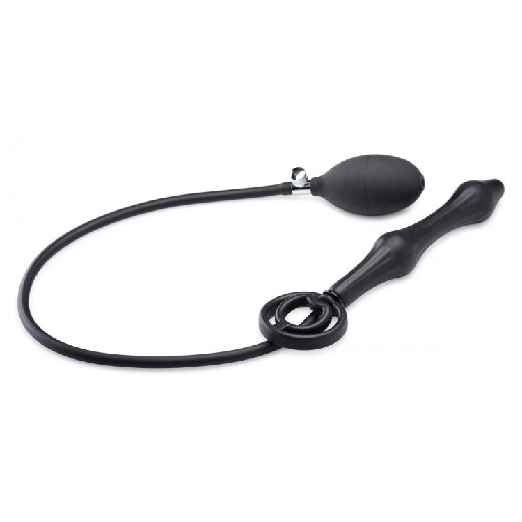 Master Series Devils Rattle Inflatable Silicone Anal Plug With Cock And Ball Ring | 848518042590 | Available at EroticWarehouse.com