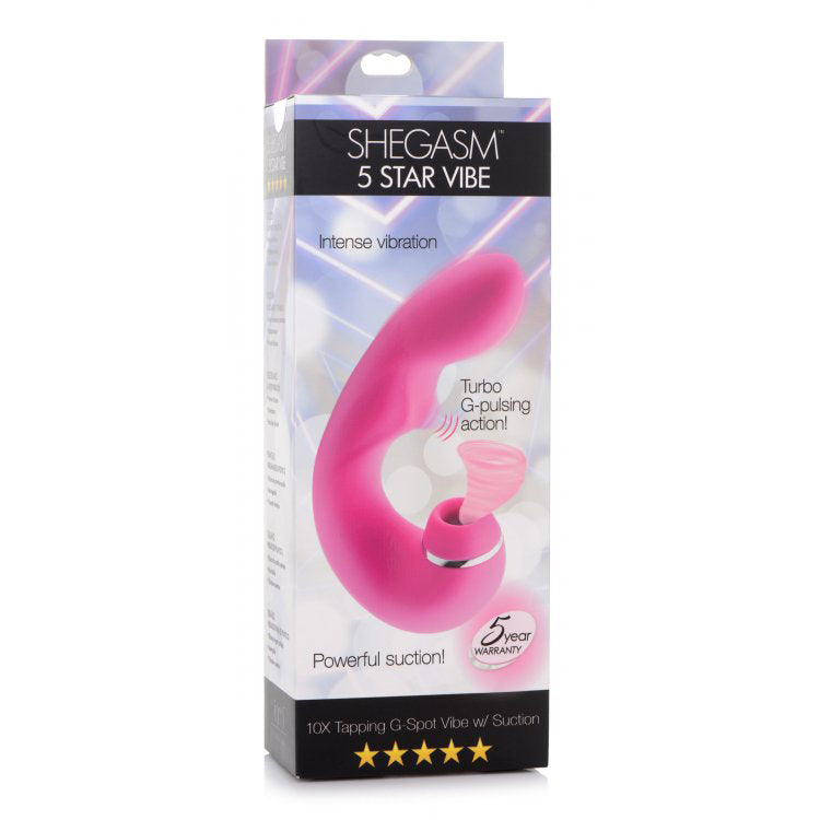 Inmi Shegasm 5 Star Tapping G-Spot Vibe W/ Suction Pink | 848518042774 | Available at EroticWarehouse.com