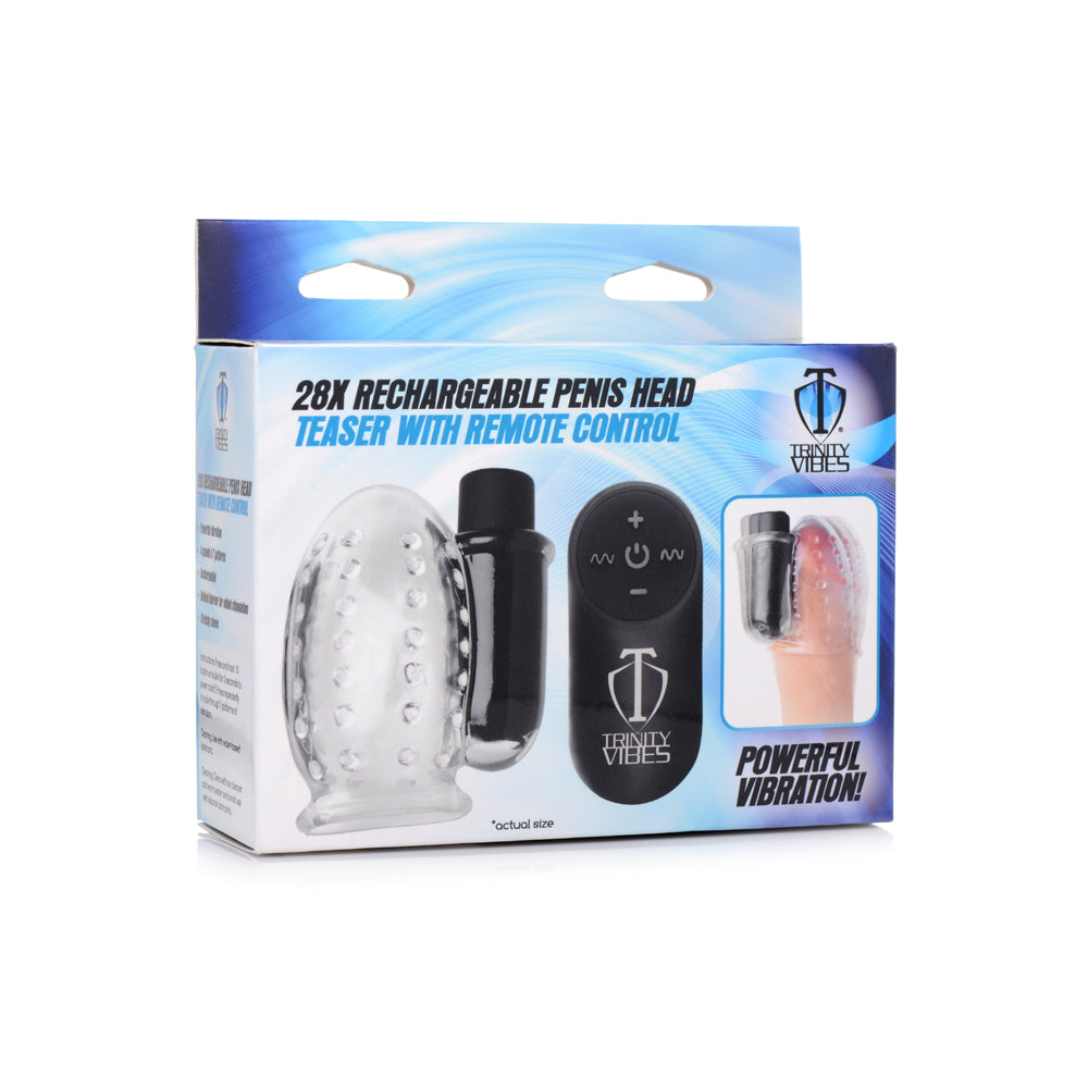 Trinity Men 28X Rechargeable Penis Head Teaser W/ Remote Control | 848518043061 | Available at EroticWarehouse.com
