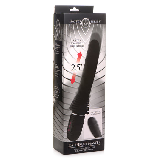 Master Series 10X Thrust Master Vibrating And Thrusting Dildo With Handle | 848518043429 | Available at EroticWarehouse.com