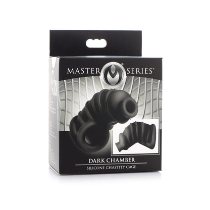 Master Series Dark Chamber Silicone Chastity Cage | 848518043528 | Available at EroticWarehouse.com