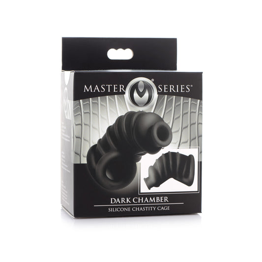 Master Series Dark Chamber Silicone Chastity Cage | 848518043528 | Available at EroticWarehouse.com