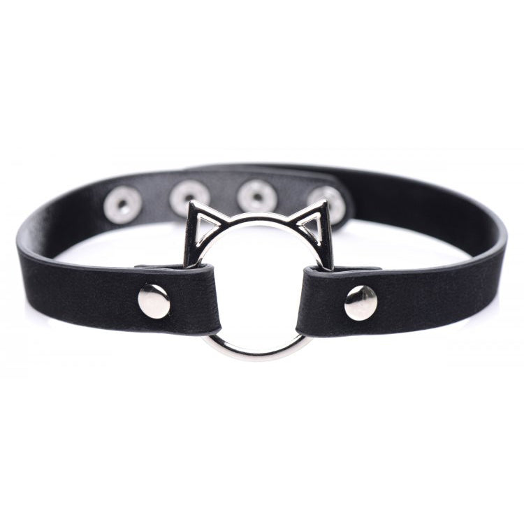 Master Series Kinky Kitty Ring Slim Choker Black | 848518043597 | Available at EroticWarehouse.com