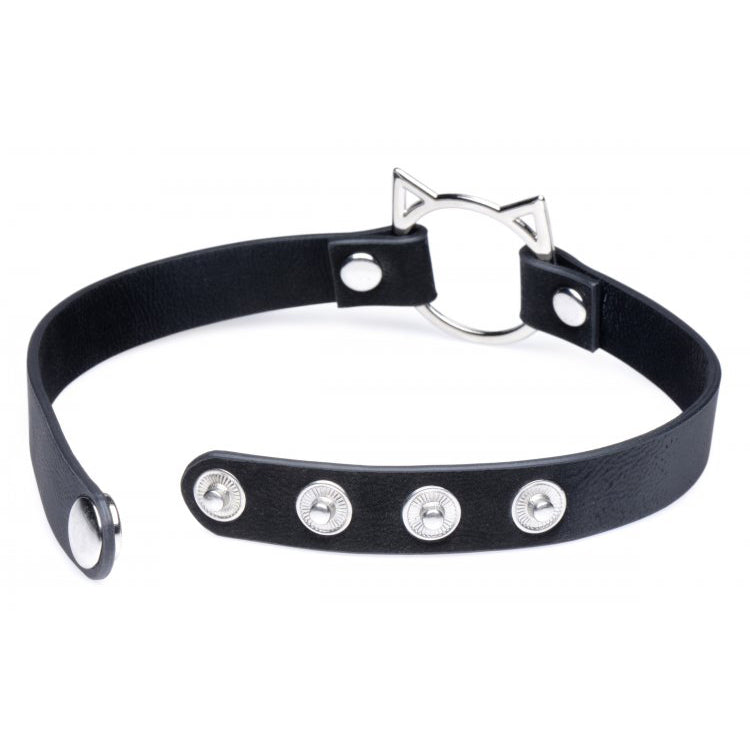 Master Series Kinky Kitty Ring Slim Choker Black | 848518043597 | Available at EroticWarehouse.com