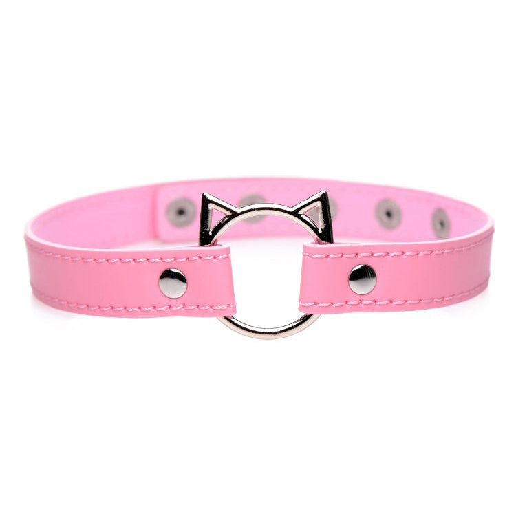 Master Series Kinky Kitty Ring Slim Choker Pink | 848518043603 | Available at EroticWarehouse.com